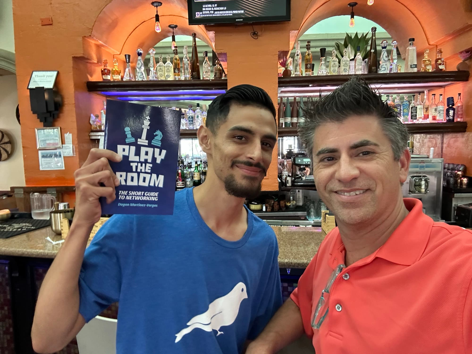 Dagan with readers at a business event